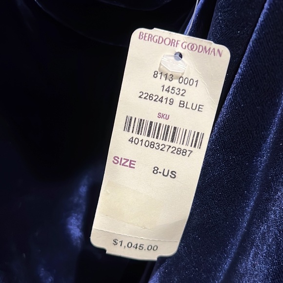 One shoulder top designer by Roland mouret velvet navy with tags - Picture 3 of 3